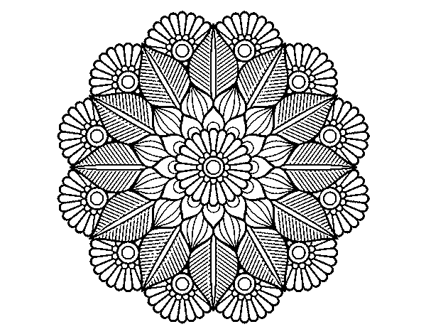 Dibuix de Mandala jardí vegetal per Pintar on-line