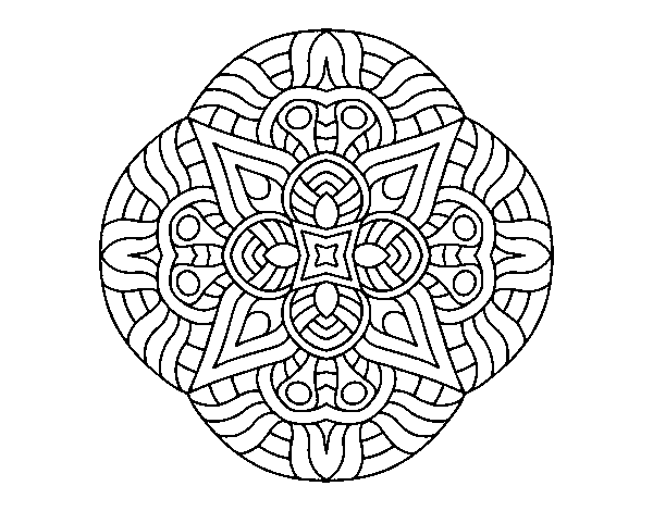 Dibuix de Mandala maya per Pintar on-line