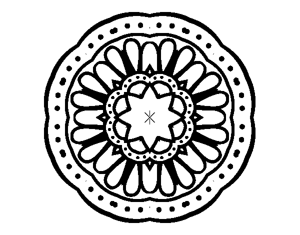Dibuix de Mandala mosaic per Pintar on-line