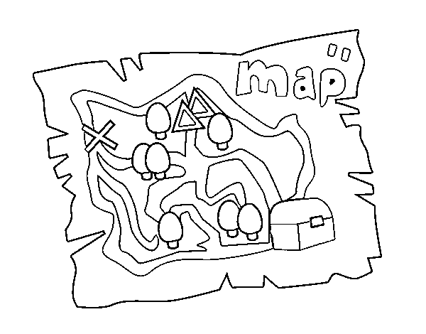 Dibuix de Mapa del tresor per Pintar on-line