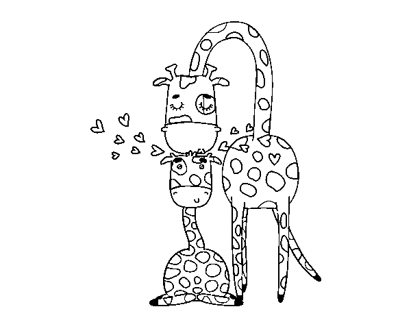 Dibuix de Mare girafa per Pintar on-line