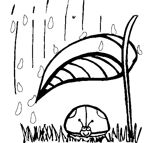Dibuix de Marieta de set punts protegida de la pluja  per Pintar on-line