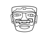 Dibuix de Màscara ancestral asteca per pintar
