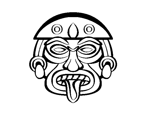Dibuix de Màscara asteca per Pintar on-line