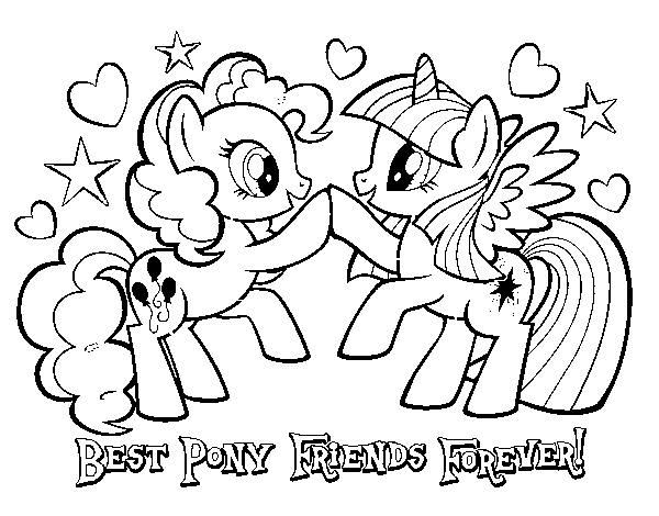 Dibuix de Millors Pony Amigues per sempre per Pintar on-line