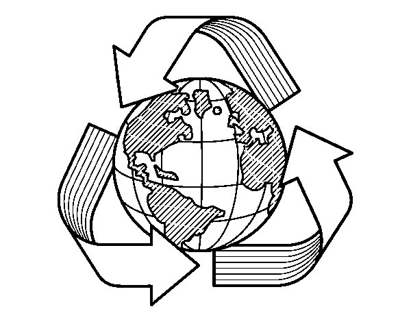 Dibuix de Món reciclatge  per Pintar on-line