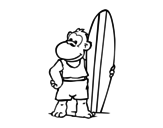 Dibujo de Mono surfer