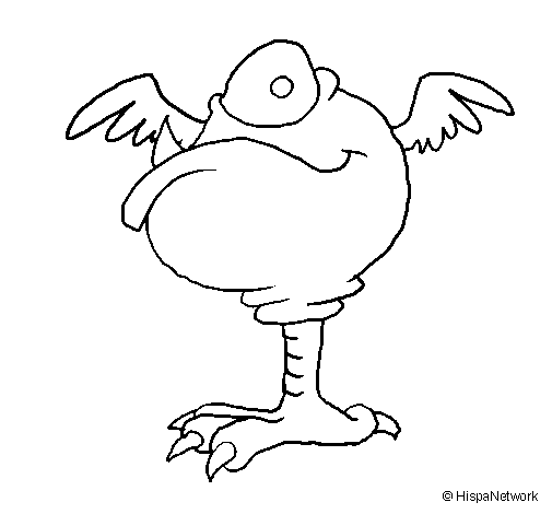 Dibuix de Monstre amb pota de gall per Pintar on-line