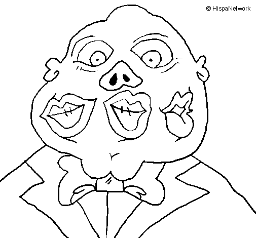Dibuix de Monstre amb tres boques per Pintar on-line