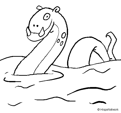 Dibuix de Monstre del llac nes  per Pintar on-line