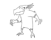 Dibuix de Monstre ocell malvat per pintar