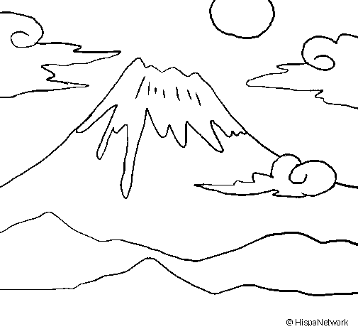 Dibuix de Mont Fuji per Pintar on-line