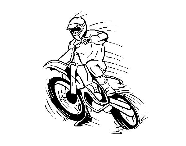 Dibuix de Moto de motocròs per Pintar on-line