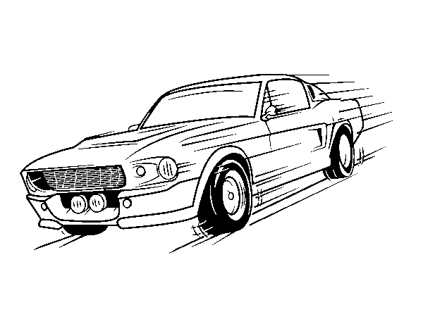 Dibuix de Mustang retro per Pintar on-line