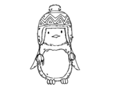 Dibuix de Nadó pingüí amb barret per pintar