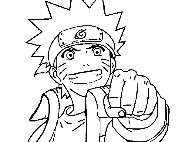 Dibuix de Naruto alegre per Pintar on-line