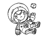 Dibuix de Nen astronauta per pintar