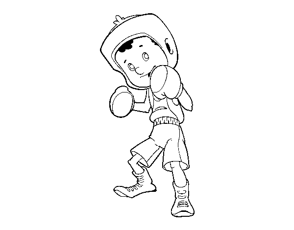 Dibuix de Nen boxador per Pintar on-line