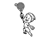 Dibuix de Nen jugant a tennis per pintar