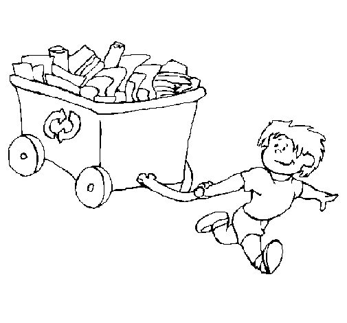 Dibuix de Nen reciclant per Pintar on-line