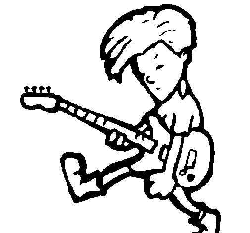 Dibuix de Nen tocant la guitarra  per Pintar on-line