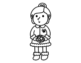 Dibujo de Nena amb galetes