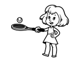 Dibujo de Nena amb raqueta
