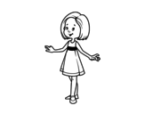 Dibujo de Nena amb vestit d'estiu