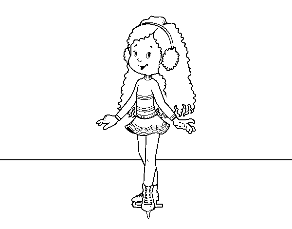 Dibuix de Nena patinadora sobre gel per Pintar on-line