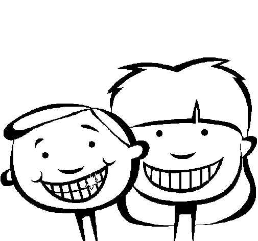 Dibuix de Nens amb dents sanes per Pintar on-line