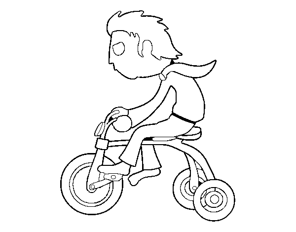 Dibuix de Noi en tricicle per Pintar on-line
