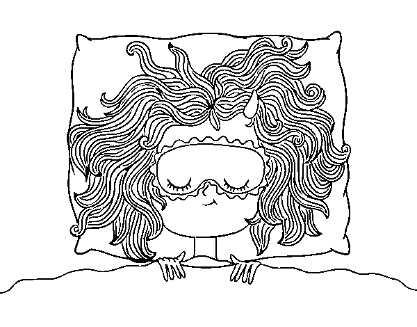 Dibuix de Noia dormint per Pintar on-line