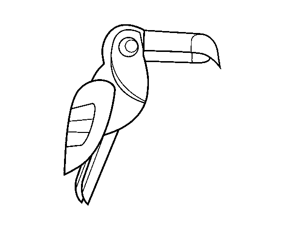 Dibuix de Ocell Tucà per Pintar on-line