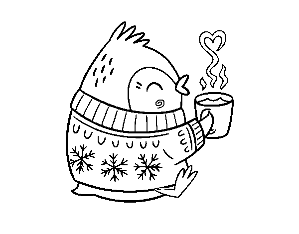 Dibuix de Ocellet prenent un tè per Pintar on-line