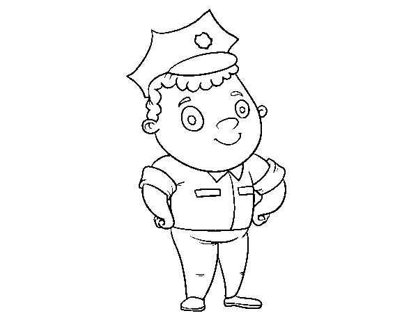 Dibuix de Oficial de policia per Pintar on-line