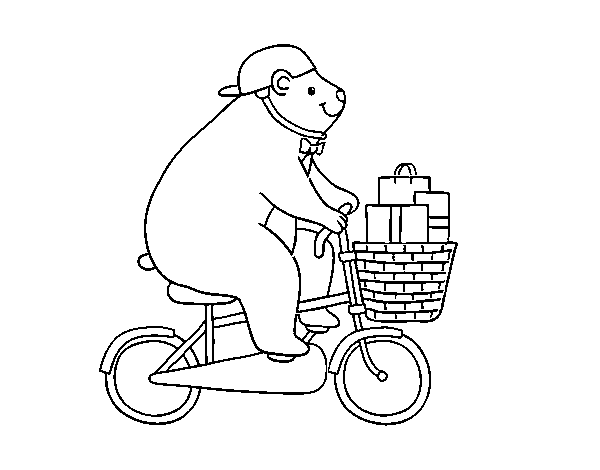 Dibuix de Ós ciclista per Pintar on-line