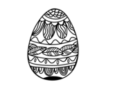 Dibuix de Ou de Pasqua amb estampats vegetals per pintar