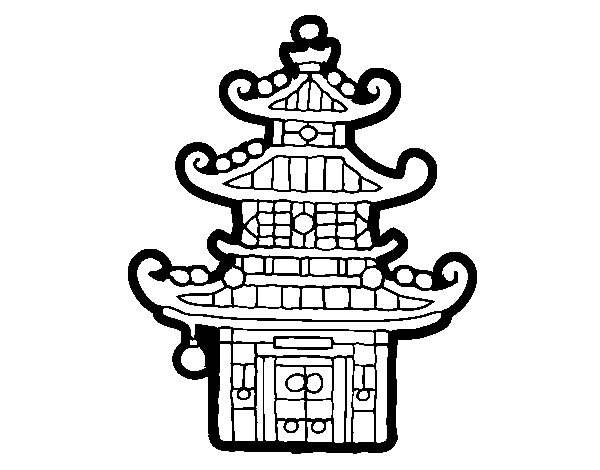Dibuix de Pagoda xinesa per Pintar on-line