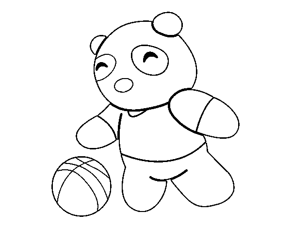 Dibuix de Panda amb pilota per Pintar on-line