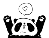 Dibuix de Panda enamorat per pintar