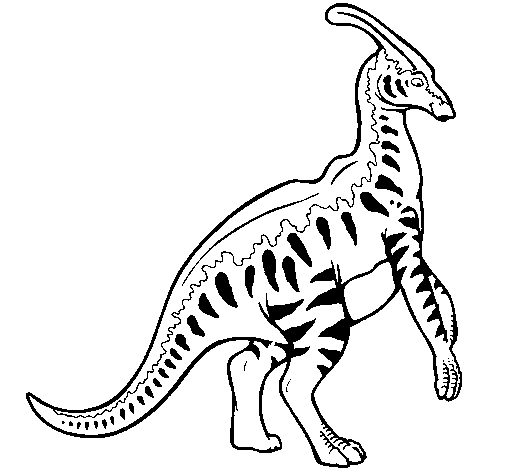 Dibuix de Parasaurolofus amb ratlles  per Pintar on-line