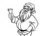 Dibuix de Pare Noel amb campana per pintar