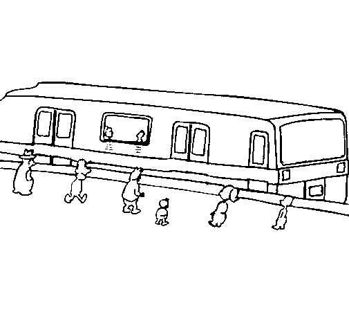 Dibuix de Passatgers esperant al tren  per Pintar on-line