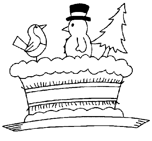 Dibuix de Pastís amb ninots  per Pintar on-line