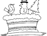 Dibujo de Pastís amb ninots 