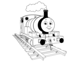 Dibujo de Percy sobre rails