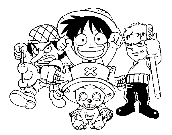 Dibuix de Personatges One Piece per Pintar on-line