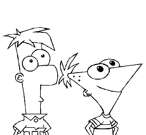 Dibuix de Phineas i Ferb per Pintar on-line