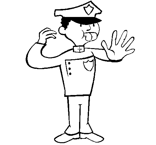 Dibuix de Policia de tràfic per Pintar on-line