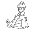 Dibuix de Princesa amb gosset per pintar